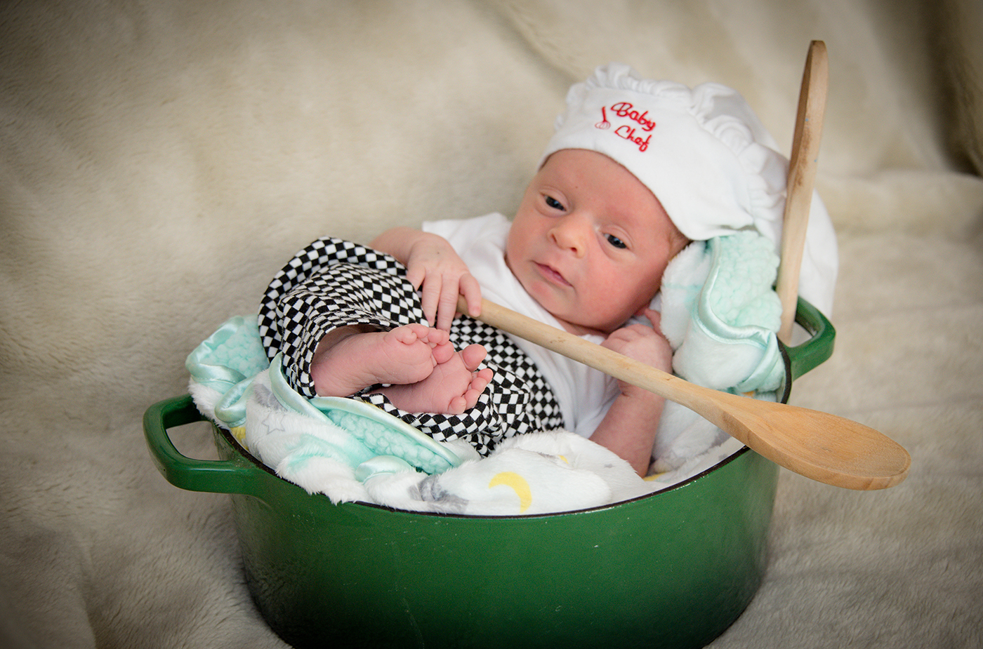All Occasions Photography Albany NY - Newborn Photography Infant in Chef Hat