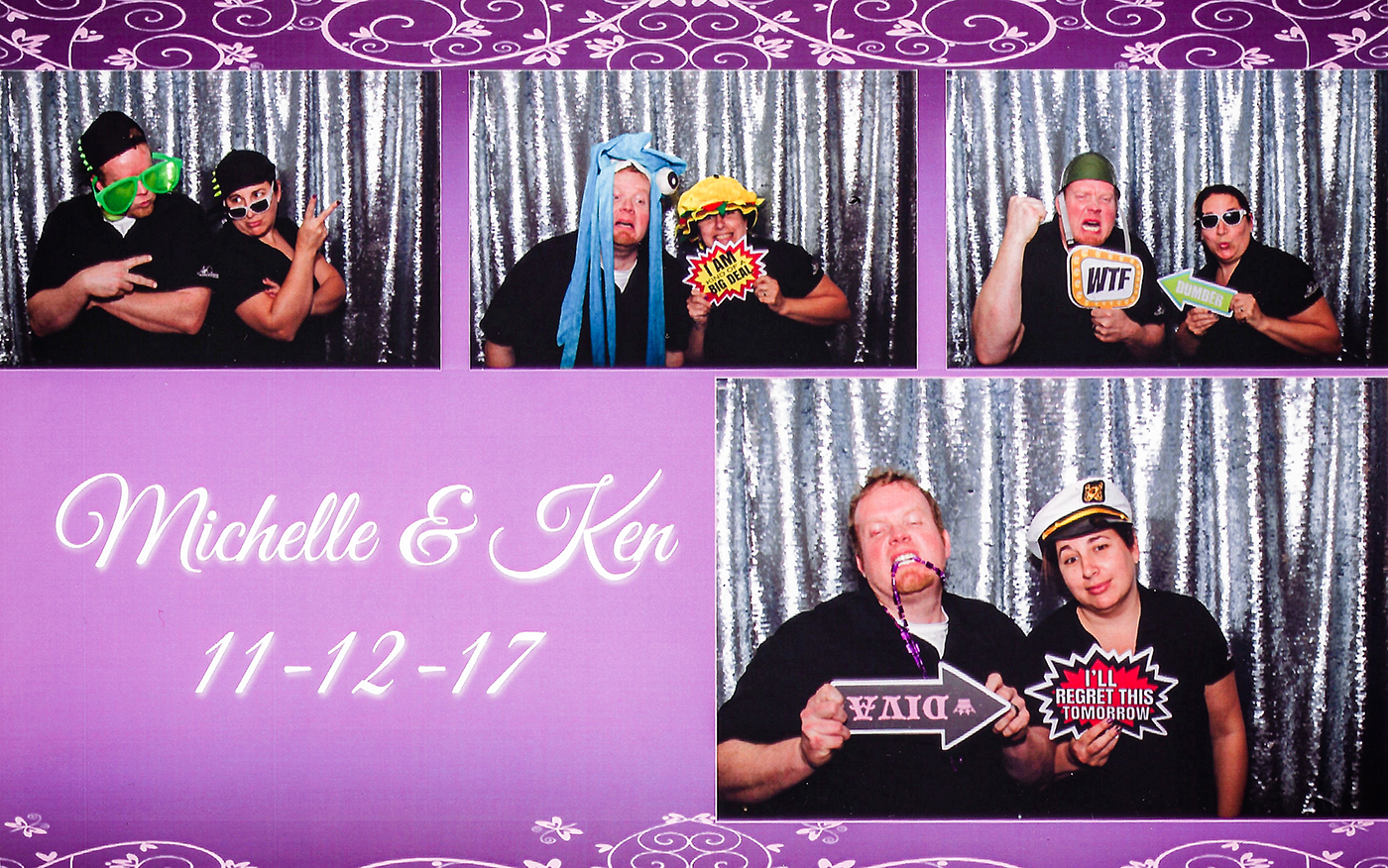 All Occasions Photography Albany NY - Wedding Photography Funny Photobooth Collage Against Silver Backdrop